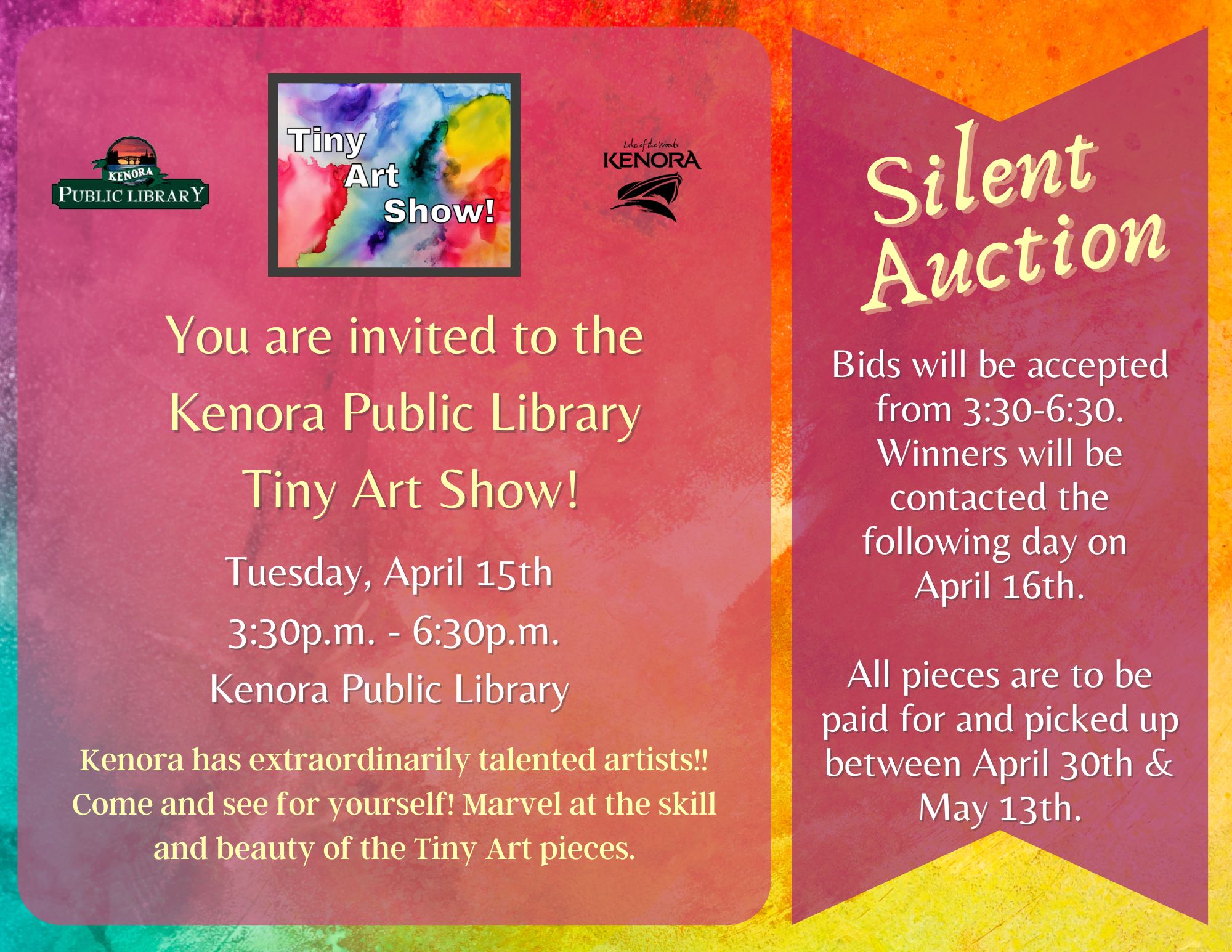 Tiny art show silent auction poster